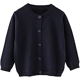 Little Girl Knit Cardigan Sweater - Toddler Button Down School Uniforms Cardigan