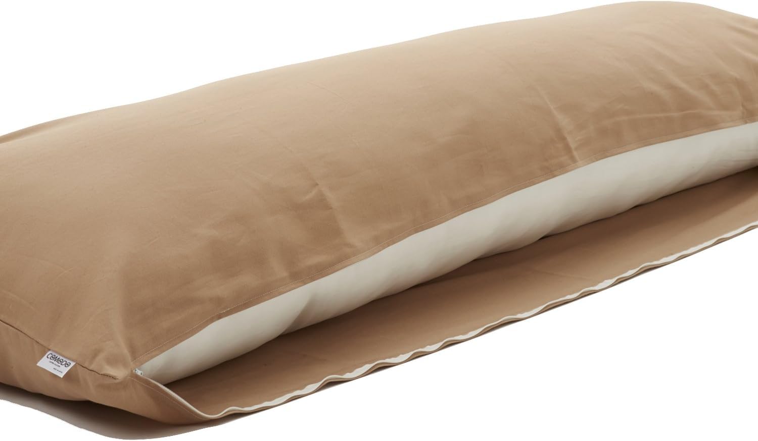 Comodo Original CMC9150R Body Pillow Cover with Zipper 100% Cotton Dakimakura Pillow Case [Made in Japan] (Mocha Beige, 20 x 60 inch (150cm x 50cm))