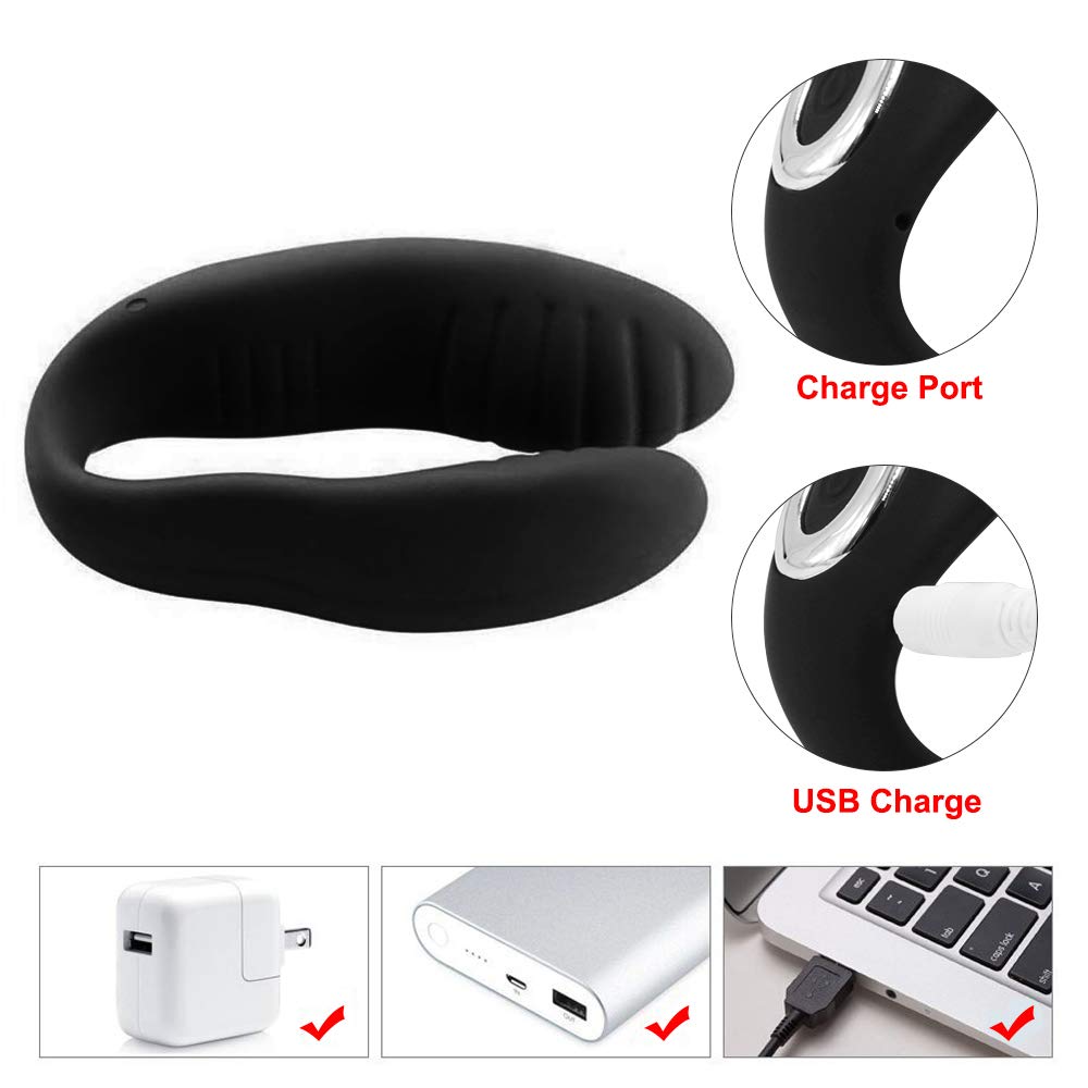 Luxus Paarvibrator Partnervibrator,G Punkt Silikon Vibrator mit Klitorisstimulator Sexspielzeug für Beide,Aufladbar