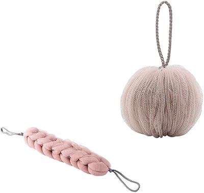 Omenluck 2Pcs Long Bath Loofahs Exfoliating Stretchable Braided Mesh Shower