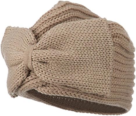 Women's Ribbon Knit Turban - Taupe OSFM