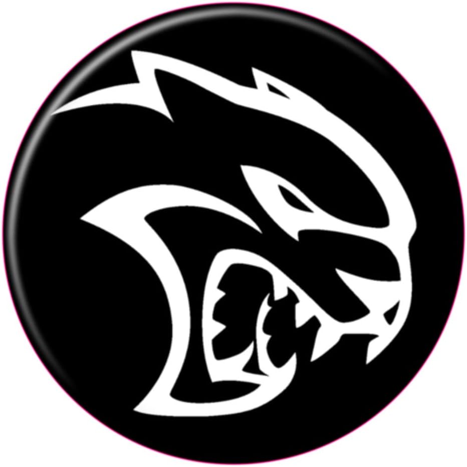 2008-2019 Challenger Hellcat Fuel Door Overlay - White/Black