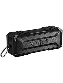 Vtin 20 Watt Waterproof Bluetooth Speaker, 25 Hours Playtime Portable Outdoor Bluetooth Speaker, Wireless Speaker for iPhone, Pool, Beach, Golf, Home(Pure Black)