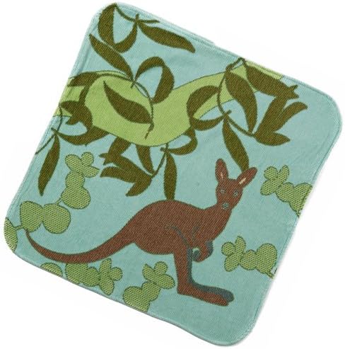 Breganwood Organics Baby &amp; Toddler Hooded Towel (Ages 0-3), Sea Blue Kangaro, Outback Collection
