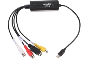 CATIEBYE Digital Converter USB Video Capture Card Video Capture Device RCA to USB Converter Convert VHS VCR Hi8 Mini DV to Di