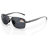LianSan Retro Polarized Bifocal Sunglasses for Men Women,Metal Frame Top Clear Sun Readers with UV Protection Anti Glare(Gunmetal,2.50x)