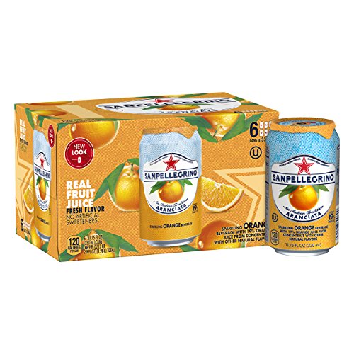 Sanpellegrino, Orange Italian Sparkling Drinks, 11.15 Fl Oz Cans, 6 Pack
