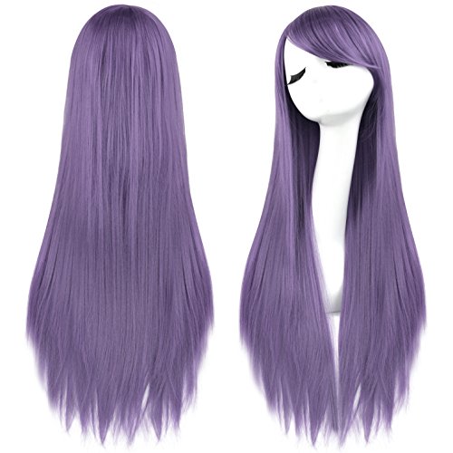 Rbenxia 32 Women s Cosplay Wig Hair Wig Long Straight Costume Party Full Wigs Light Purple Rbenxia 32 Women s Cosplay Wig Hair Wig Long Straight Costume Party Full Wigs Light Purple