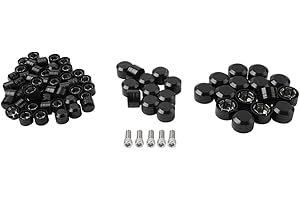 Cnonee1 49 Pcs XJ55-PM-6G1V Topper Caps Cover Cap Nut Bolt Aluminum Black for Harley Davidson FLT FLH 2007-2016: for Electra 