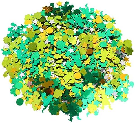 KJweitian Pretty St Patricks Day Table Confetti Sprinkles Shamrocks Irish Table Decorations for Home Decoration