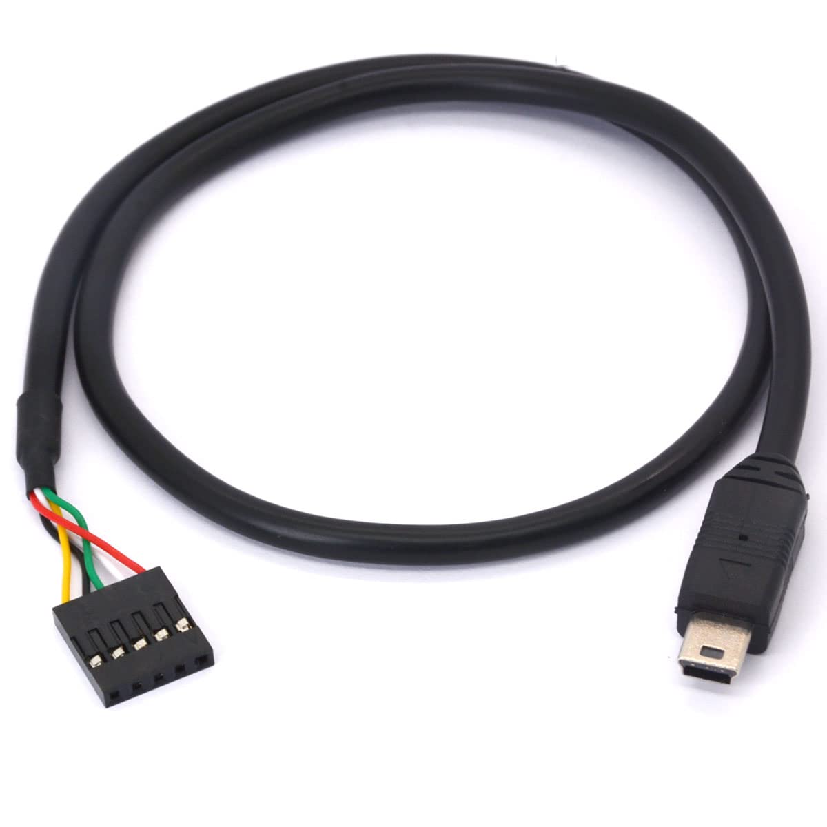 CALANDIS Dupont Mini USB 5 Pin Male to 5 Pin Motherboard Female 0.1" USB Header PCB Motherboard Cable 50cm /1.6FT (Mini Male)