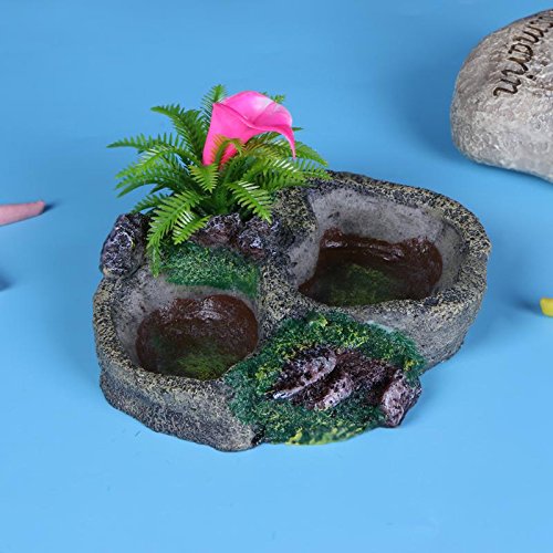 Resin Turtle Tortoise Dish for Reptile Amphibians Food Bowl Feeder Aquarium Aquatic Decoration Small Pets Supplies