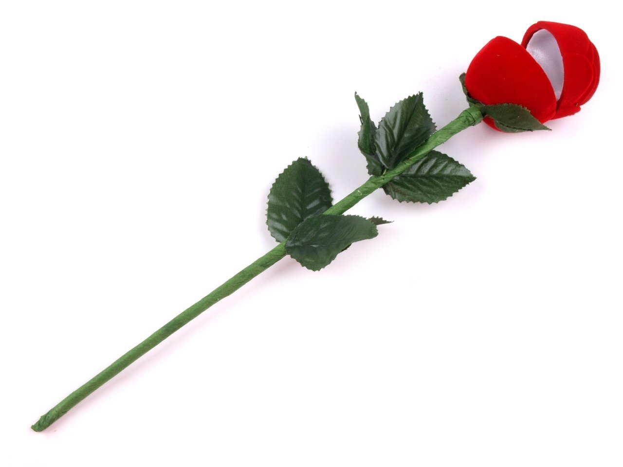 4x Giving In The Shape Of A Rose With Long Stem Ring Box Jewelry Box Packaging Gift Box for Wedding/Valentine/Wedding Rings Rings (Pack of 4)