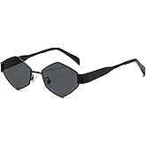 Long Keeper Trendy Hexagonal Sunglasses - Retro Women Men Metal Frame Sunglasses Fashion Small Gold Sun Glasses UV400