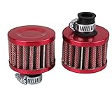 Farmunion 2x 13mm Red Cone Mini Oil Air Intake Crankcase Vent Valve Cover Breather Filter