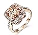 Yellow Shinning Cubic Zirconia Topaz Rings For Women 18K Rose Gold Plated