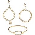 GUESS Gold-Tone 3 Piece Mixed Chain Bracelet Set