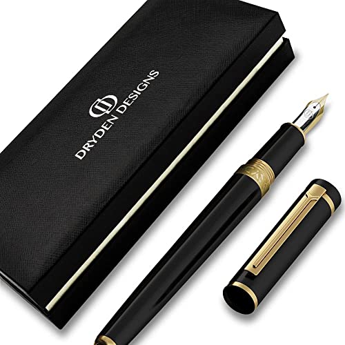 Dryden Designs Fountain Pen Medium Nib Luxury Box Include 6 Ink