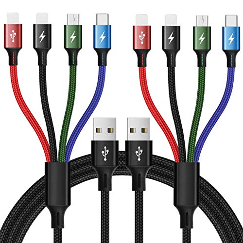 Multi Charging Cable, 4A Multi Charger Cable Braided 4 in 1 Charging