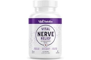 VITAL NUTRITIVE Vital Nerve Relief Supplement for Tingling & Discomfort – Alpha Lipoic Acid, Magnesium, CoQ10 – Vegan, Non-GMO, Gluten-Free, Sugar-Free, Dairy-Free – 30 Days Supply