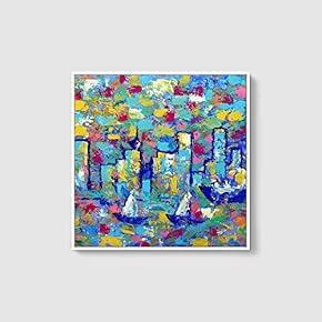 Framed Canvas Home Artwork Decoration Night Canvas Wall Art for Living Room, Bedroom - 16x16 inches