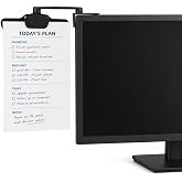 Mount-It! Monitor Document Holder Clip, Swivel 360, MI-9005 | 3M adhesive mount attaches to either side of monitor, swivels 360 for typing and data entry.