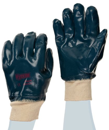 ActivArmr 27-602 Heavy Duty Work Gloves, Abrasion and Cut Resistant Nitrile Coating, Waterproof and Oil Repellent, Extra-Tough Safety Gloves for Professionals, Blue, Size L (12 Pairs)