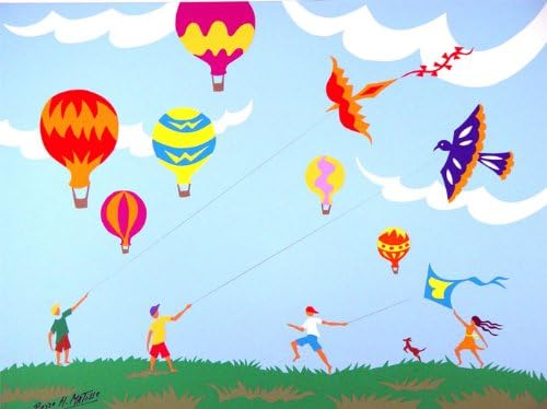 Green Frog Art Limited Edition Print By Pierre H. Matisse - Unframed, Go Fly A Kite