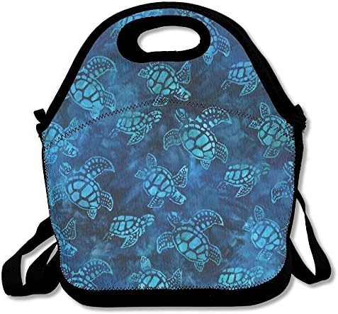 Victoria III Insulated Lunch Box Tote Bag Abstract Turtles Blue Picnic Bag Lunch Bag for Men Women Kids School, Travel & Diet Management