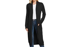 GRACE KARIN Essential Solid Open Front Maxi Long Knitted Cardigan Sweater for Women