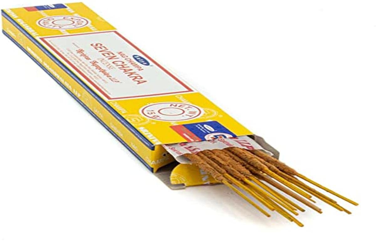 Satya Incense Sticks, Black, SEVEN CHAKRA (Pack of 12)