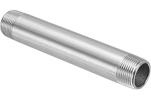 PATIKIL 304 Stainless Steel Pipe Fitting 3/4" NPT x 3/4" NPT Male Thread, 6inch/150mm Length Nipple Cast Pipe Coupling Fittin