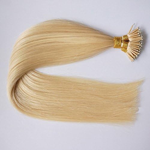 Fenicy Nano Ring Tip 100Stands Remy European Double Drawn Hair Extensions (20inch 1.0g/s, #613 Light Blonde)