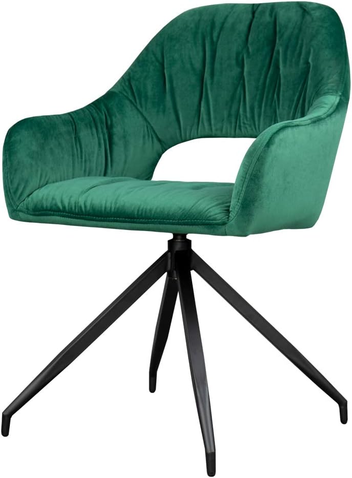 Selsey Dining Room Chair, Velvet fabric, Green, 59 x 60 x 84,5