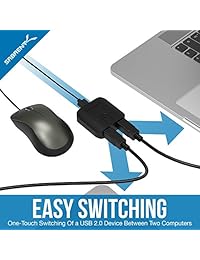 Sabrent USB 2.0 Sharing switch para múltiples Computadoras y periféricos Indicadores LED de dispositivo (usb-sw20)