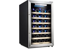 KALAMERA Kalamra KRC-52SZF 4.2 Cu.ft 50 Bottle Single Zone Wine Refrigerator with S/S Door and Handle, Black