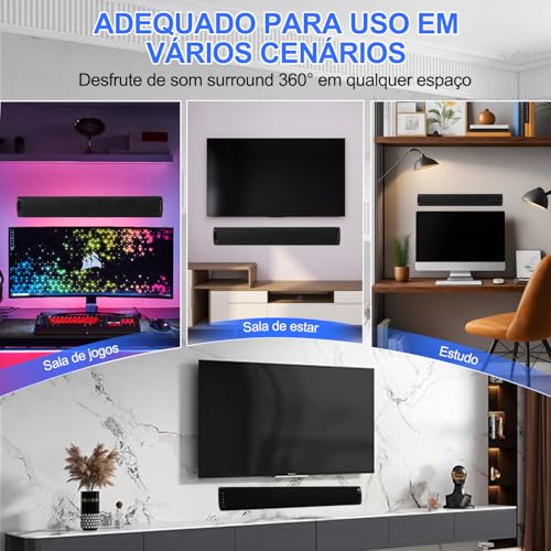 Caixa Home Theater para Parede com Controle Remoto, Barra de Som BS-41 para TV, Soundbar Home Theater Caixa, Bluetooth Soundbar, Bluetooth 5.0
