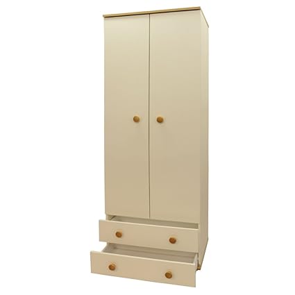 Aoe Performance 2 Door 2 Drawer Wardrobe In Oak Ivory Cambridge