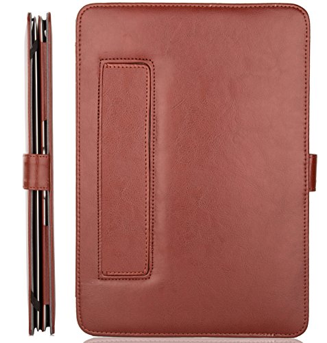 Mosiso PU Leather Book Folio Stand Case for MacBook Air 13 Inch (Models: A1466 and A1369) - Brown