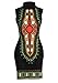 shekiss Women Traditional African Print Dashiki Bodycon Sleeveless High Collar Dress, X-Large