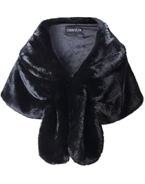 Faux Fur Shawl Wrap Stole Shrug Winter Bridal Wedding Cover Up