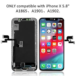 LL TRADER Display per iPhone X LCD Sostituzione Schermo 5.8'' Touch Screen Digitizer Strumento di Riparazione per Assemblaggio Cornice iPhone X con Modello A1865, A1901, A1902 (Funzione 3D Touch) - immagine 4