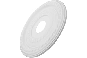 SOPOTUTU White Pu Ceiling Medallion 41cm with Embossed Design for Light Fixtures, Decorative Ceiling