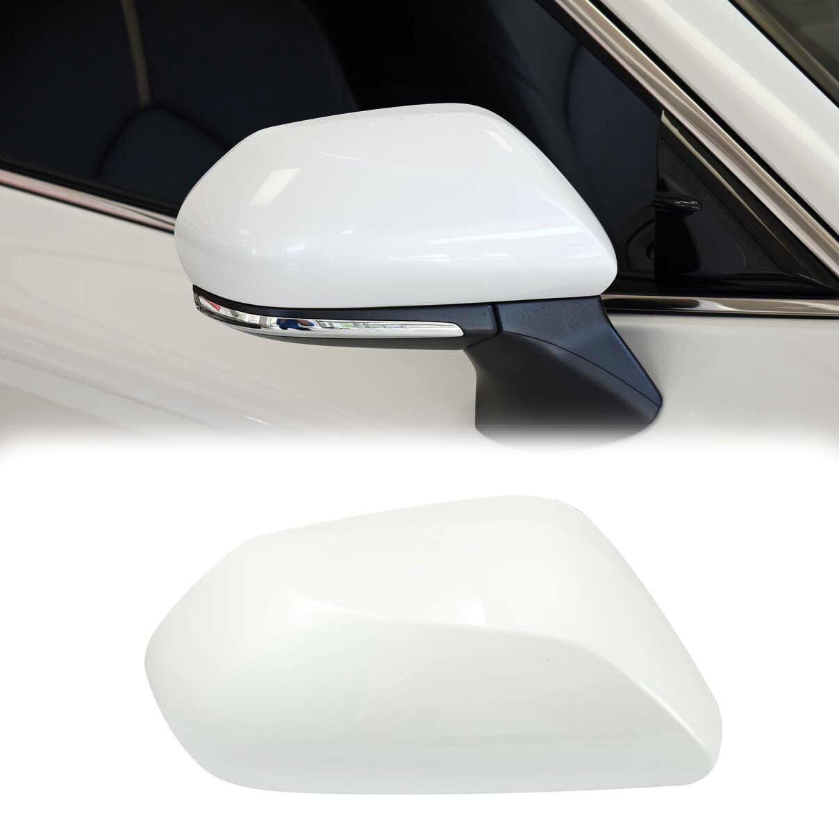 Photo 1 of Car Side Rearview Mirror Cap Cover Trim for Toyota Camry 2018 2019 2020 2021 2022 2023 Replacement (Only FIT with Singal Light Type) (Pearl White, Right Passenger Side)