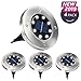 Aogist Solar Ground Lights, LED Garden Disk Lights In-Ground Outdoor Landscape Lighting for Lawn Patio Pathway Yard Deck Walkway (White,4 Packs)