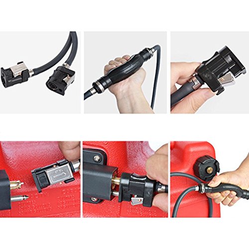 KONDUONE Boat Motor Fuel Line Hose with connector and Primer Bulb Assy 6Y2-24306-55-00 6Y2-24306-56-00 For Yamaha Outboard Motors 5/16" 8mm Hose Bard 9-Feet Length Pipe - 3 months warranty - Thumbnail 2