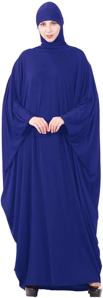 Women's One-Piece Prayer Dress Muslim Abaya Dress Islamic Maxi Abaya Kaftan with Hijab