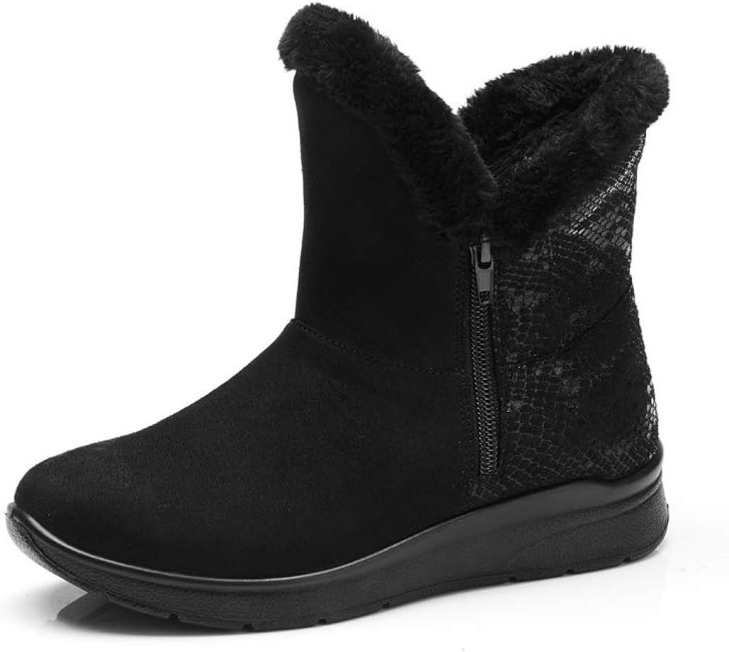 VJH confort Women's Ankle Snow Boots, Fur Lined Comfort Winter Booties