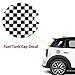 Xotic Tech Gas Cap Ultra Thick Checkered Racing Flag Plastic Vinyl Sticker Pattern Compatible with Mini Cooper(Black/White)