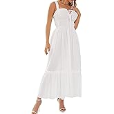 IMISSILLEB Women Flowy Bodycon Dress Cutout Spaghetti Strap Backless Low Cut Maxi Dress Club Cocktail Ruffle Hem Swing Dress